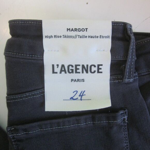 L'Agence Paris Womens Margot High Rise Skinny Style Jeans Size 24 Charcoal Wash - Picture 8 of 10